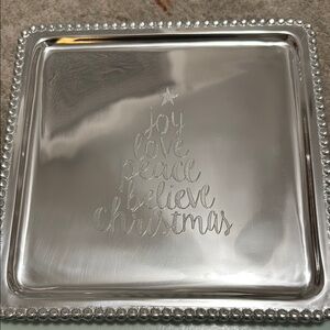Silver Christmas Square Tray